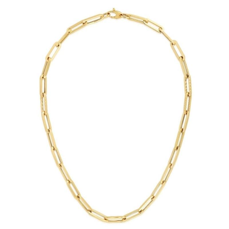 14K Gold Paper Clip Link Chain Necklace – IZAKOV