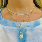 14K Gold Paper Clip Link Chain Necklace Izakov Diamonds + Fine Jewelry