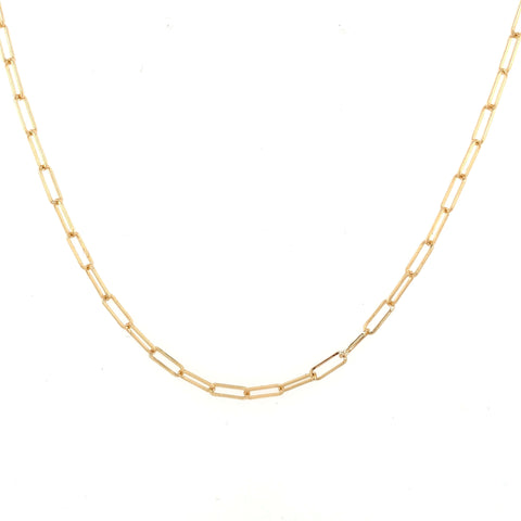 14K Gold Paper Clip Link Chain Necklace – Izakov