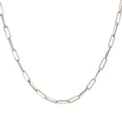 14K Gold Paper Clip Link Chain Necklace S / 16" / White Gold Izakov Diamonds + Fine Jewelry