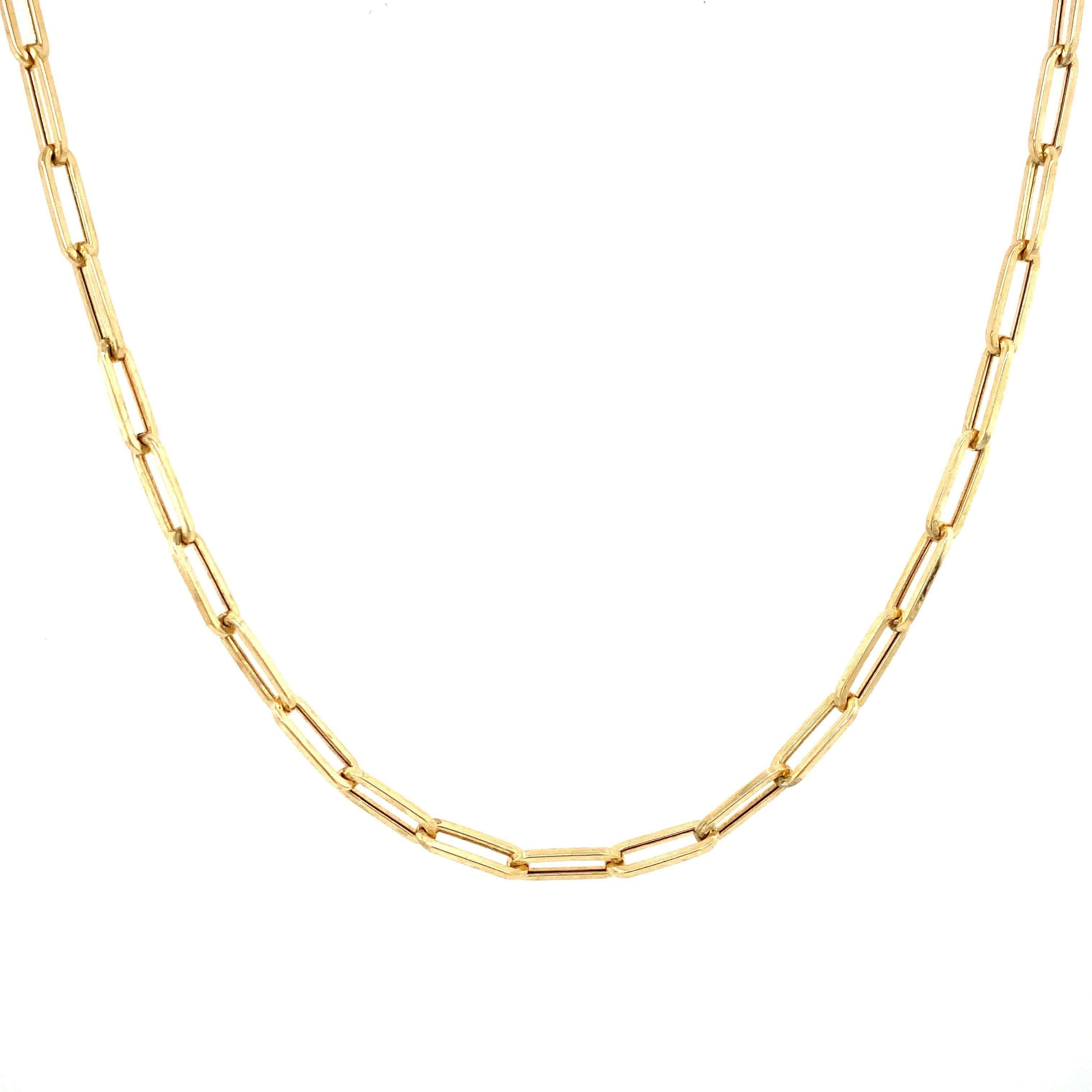 14K Gold Paper Clip Link Chain Necklace - Necklaces - Izakov Diamonds + Fine Jewelry