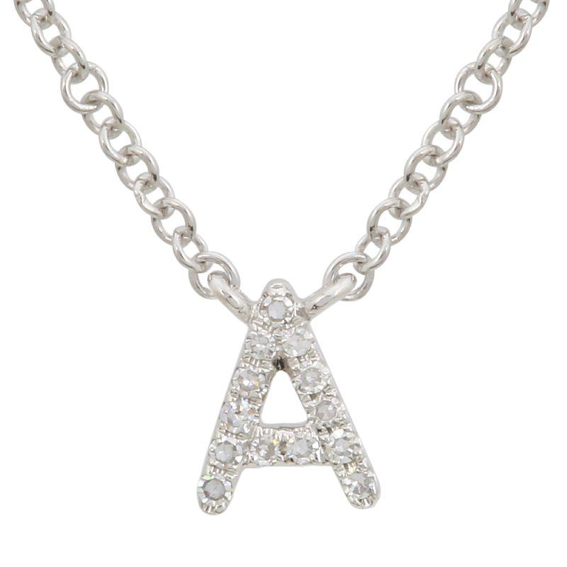 14K Gold Pave Diamond Initial Necklace A / White Gold Izakov Diamonds + Fine Jewelry