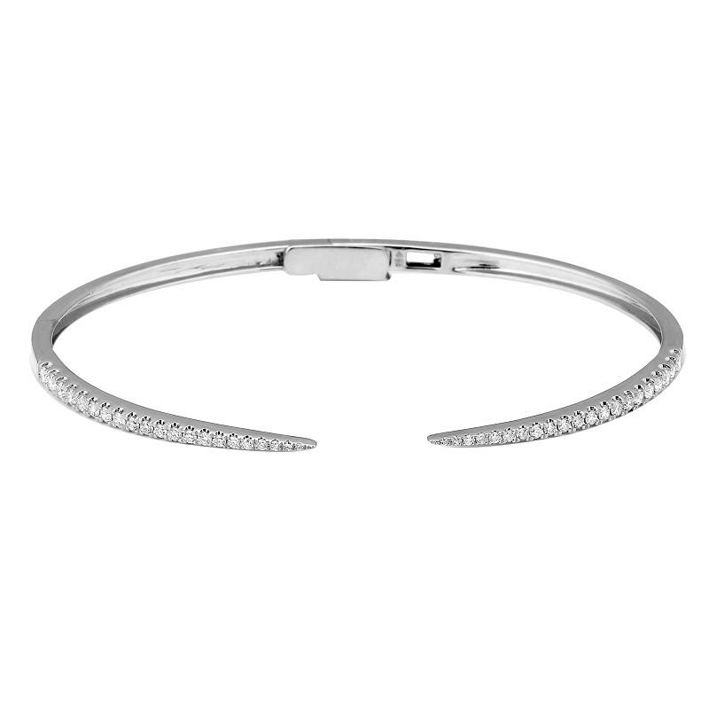 14K Gold Pave Diamond Mini Claw Cuff Bracelet - Bracelets - Izakov Diamonds + Fine Jewelry