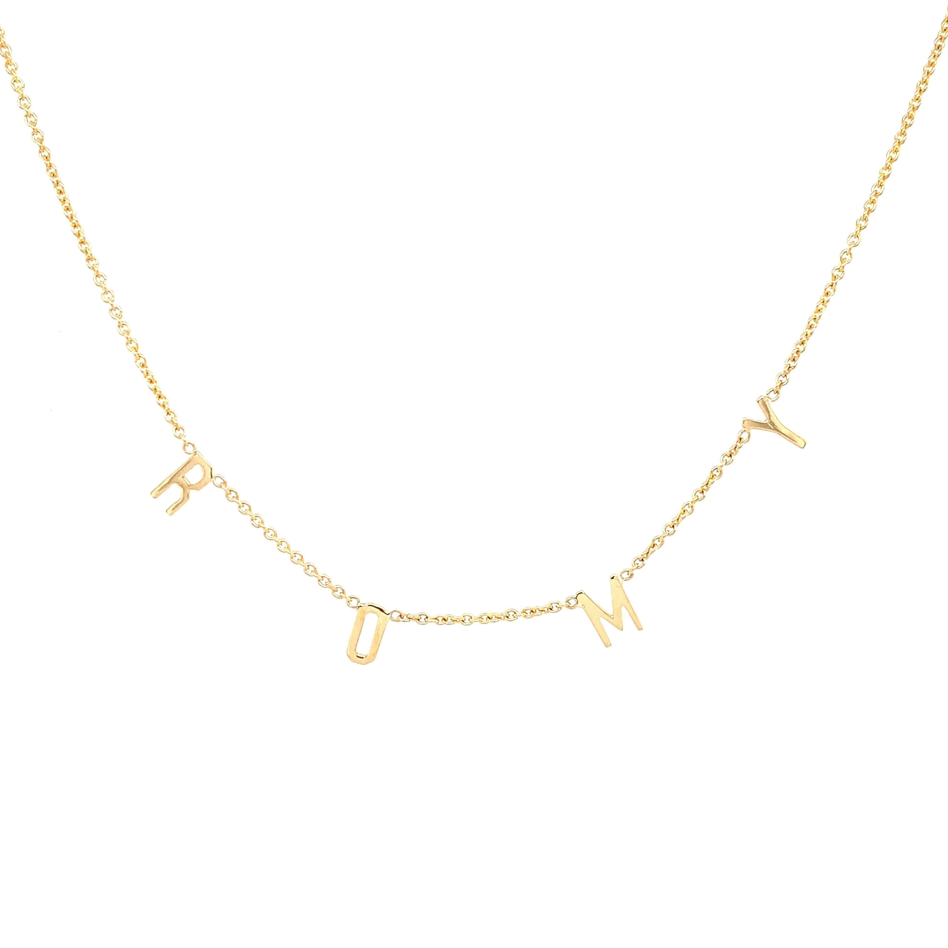 14K Gold Personalized Block Station Name Necklace - Necklaces - Izakov Diamonds + Fine Jewelry