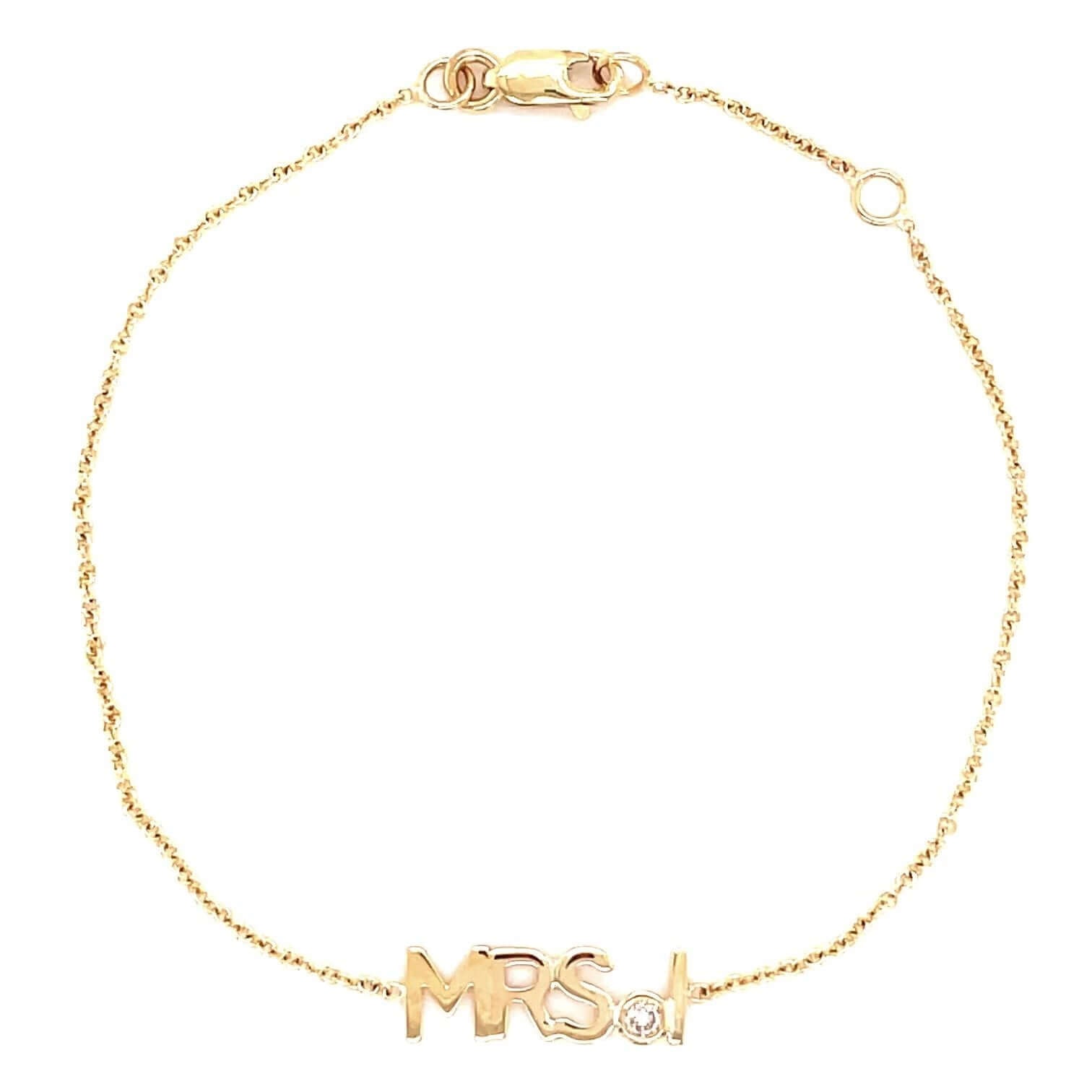 14K Gold Personalized MRS Diamond Bracelet - Bracelets - Izakov Diamonds + Fine Jewelry
