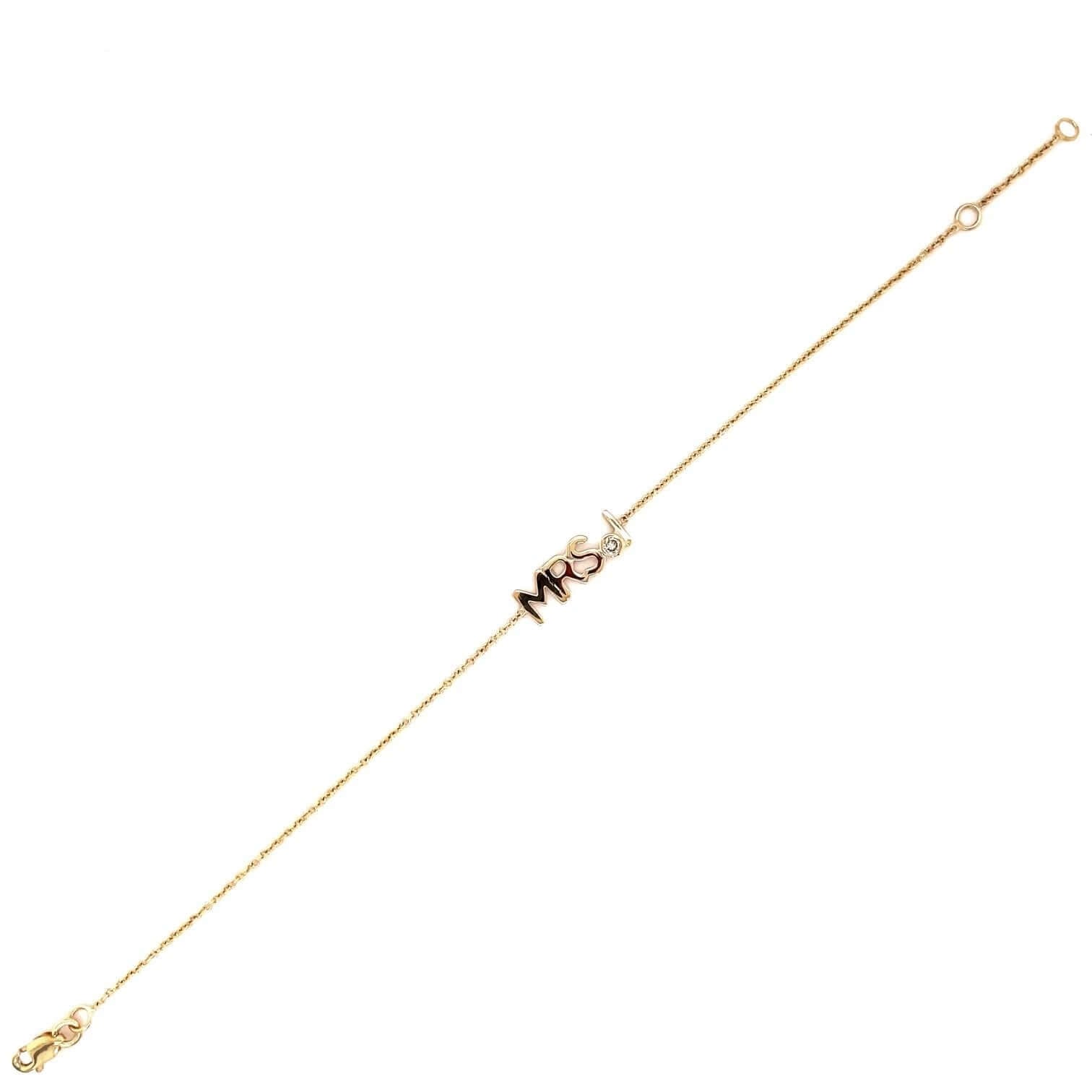 14K Gold Personalized MRS Diamond Bracelet - Bracelets - Izakov Diamonds + Fine Jewelry