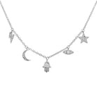 14K Gold Petite Charms Diamond Necklace White Gold Izakov Diamonds + Fine Jewelry