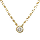 14K Gold Petite Diamond Bezel Necklace Yellow Gold Izakov Diamonds + Fine Jewelry