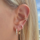 14K Gold Petite Diamond Safety Pin Earrings - Earrings - Izakov Diamonds + Fine Jewelry