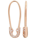 14K Gold Petite Diamond Safety Pin Earrings Pair / Rose Gold Izakov Diamonds + Fine Jewelry