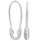 14K Gold Petite Diamond Safety Pin Earrings Pair / White Gold Izakov Diamonds + Fine Jewelry