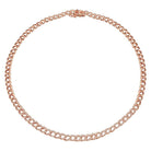 14K Gold Petite Micro Pave Diamond Cuban Link Choker Necklace Rose Gold Izakov Diamonds + Fine Jewelry
