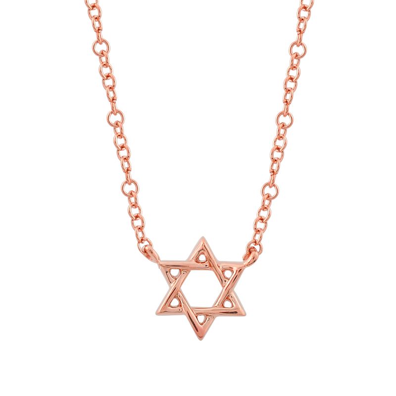 14K Gold Star Of David Necklace Rose Gold Izakov Diamonds + Fine Jewelry
