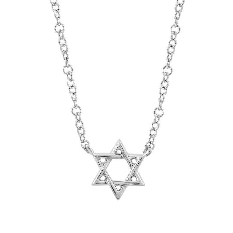 14K Gold Star Of David Necklace White Gold Izakov Diamonds + Fine Jewelry