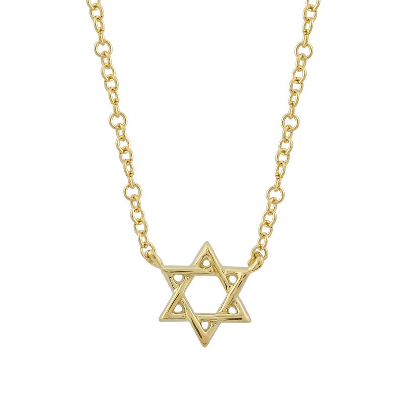 14K Gold Star Of David Necklace Yellow Gold Izakov Diamonds + Fine Jewelry