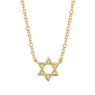 14K Gold Star Of David Necklace Yellow Gold Izakov Diamonds + Fine Jewelry