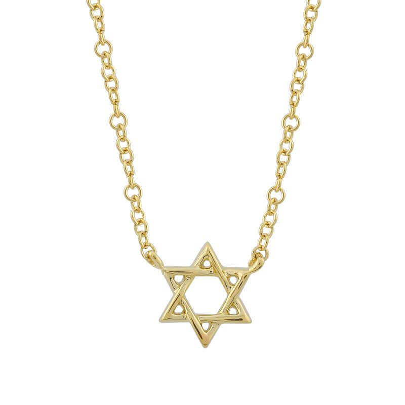 14K Gold Petite Star Of David Necklace - Necklaces - Izakov Diamonds + Fine Jewelry