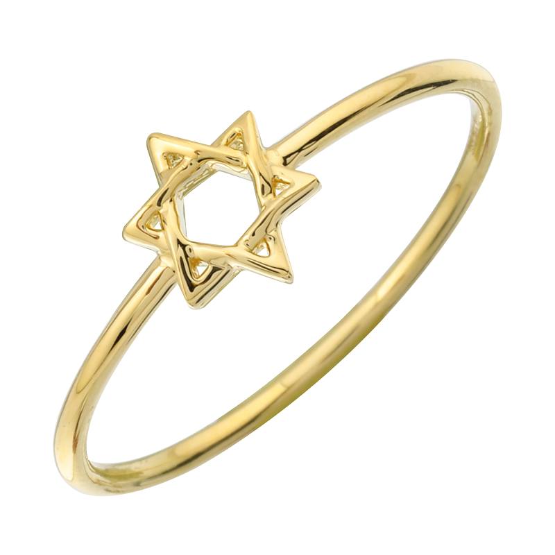 14K Gold Petite Star Of David Ring Yellow Gold Izakov Diamonds + Fine Jewelry