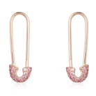14K Gold Pink Sapphire Medium Safety Pin Earrings Pair / Rose Gold Izakov Diamonds + Fine Jewelry