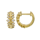 14K Gold Prong Set Diamond Huggies Yellow Gold Izakov Diamonds + Fine Jewelry