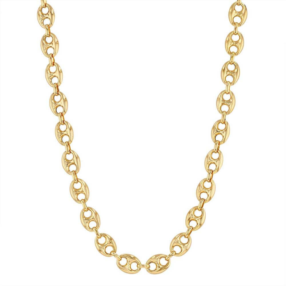 14K Gold Puff Mariner Link Chain Necklace - Necklaces - Izakov Diamonds + Fine Jewelry