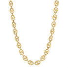 14K Gold Puff Mariner Link Chain Necklace Izakov Diamonds + Fine Jewelry
