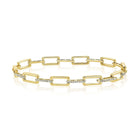 14K Gold Rectangular Link Diamond Bracelet - Bracelets - Izakov Diamonds + Fine Jewelry