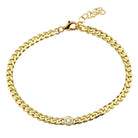 14K Gold Bezel Diamond Cuban Link Bracelet Yellow Gold Izakov Diamonds + Fine Jewelry