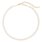 14K Gold Round Diamond Drop Tennis Choker Necklace - Necklaces - Izakov Diamonds + Fine Jewelry