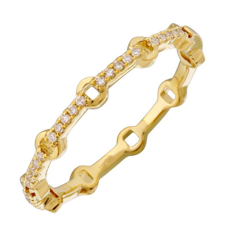 14K Gold Round Links Diamond Ring Izakov Diamonds + Fine Jewelry