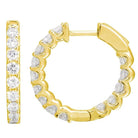 14K Gold Scallop Setting Diamond Hoop Earrings Yellow Gold / 20MM Izakov Diamonds + Fine Jewelry