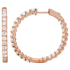 14K Gold Scalloped Diamond Hoop Earrings - Earrings - Izakov Diamonds + Fine Jewelry