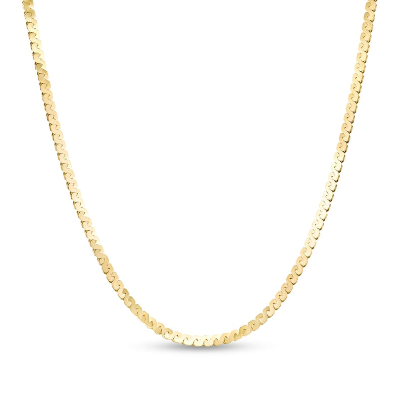 14K Gold Serpentine Chain Necklace 2mm Yellow Gold Necklaces by Izakov Diamonds + Fine Jewelry | Izakov