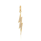 14K Gold Small Lightning Bolt Diamond Necklace Charm Yellow Gold Izakov Diamonds + Fine Jewelry
