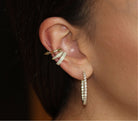 14K Gold Spike Micro Pave Diamond Ear Cuff Izakov Diamonds + Fine Jewelry