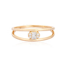 14K Gold Split Shank Illusion Diamond Ring Yellow Gold Izakov Diamonds + Fine Jewelry