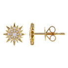 14K Gold Starburst Diamond Button Earrings - Earrings - Izakov Diamonds + Fine Jewelry