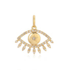 14K Gold Tribal Evil-Eye Necklace Charm Yellow Gold Izakov Diamonds + Fine Jewelry