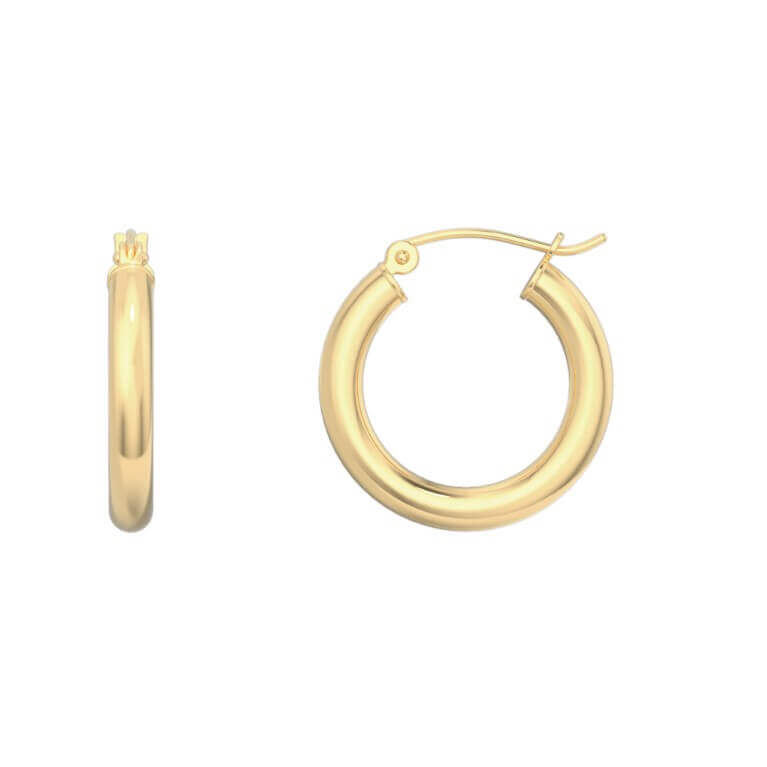 14K Gold Tube Hoop Earrings - Earrings - Izakov Diamonds + Fine Jewelry
