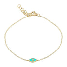 14K Gold Turquoise Enamel Diamond Evil Eye Bracelet - Bracelets - Izakov Diamonds + Fine Jewelry