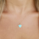 14K Gold Turquoise Heart Diamond Necklace Charm Pendant Izakov Diamonds + Fine Jewelry
