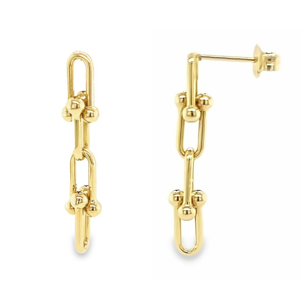 14K Gold U Link Drop Earrings Izakov Diamonds + Fine Jewelry