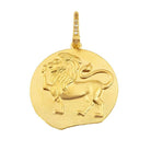14K Gold Zodiac Sign Leo Coin Necklace Charm Yellow Gold Izakov Diamonds + Fine Jewelry