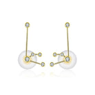 18K Gold Aquarius Constellation Diamond Earrings Izakov Diamonds + Fine Jewelry