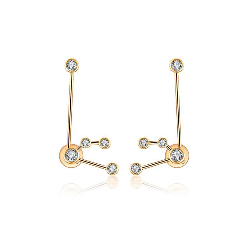 18K Gold Aquarius Constellation Diamond Earrings - Earrings - Izakov Diamonds + Fine Jewelry