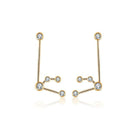 18K Gold Aquarius Constellation Diamond Earrings Rose Gold Izakov Diamonds + Fine Jewelry