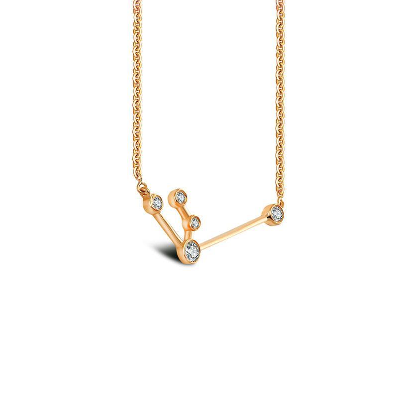 18K Gold Aquarius Constellation Diamond Necklace Rose Gold Izakov Diamonds + Fine Jewelry