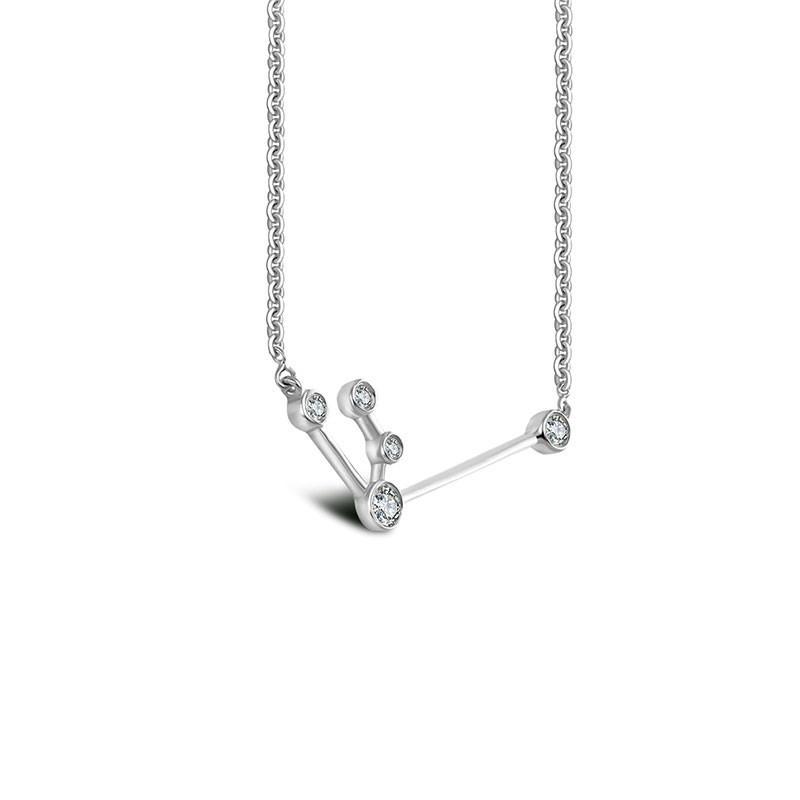 18K Gold Aquarius Constellation Diamond Necklace White Gold Izakov Diamonds + Fine Jewelry