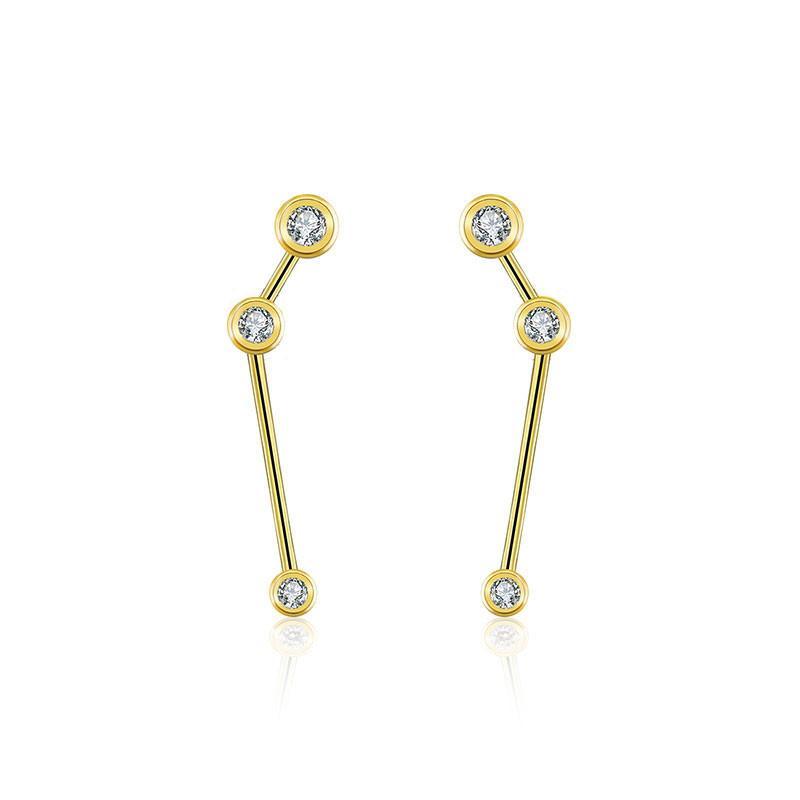 18K Gold Aries Constellation Diamond Earrings Izakov Diamonds + Fine Jewelry