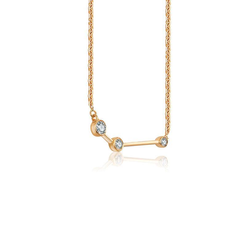 18K Gold Aries Constellation Diamond Necklace - Necklaces - Izakov Diamonds + Fine Jewelry